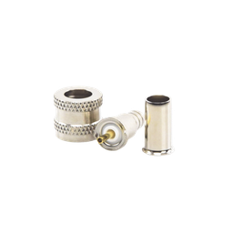 [RFU-600-1] Conector Mini UHF Macho, 50 Ohm, de Anillo Plegable para Cables RG-58/U, RG-142/U, Niquel/Oro/Delrin. | RFU-600-1
