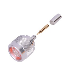 [RFN-1005-3C] Conector N Macho de Anillo Plegable para Cable LP-195, RG-58/U, Plata/ Oro/ Teflón. | RFN-1005-3C