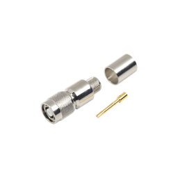 [RP-1202-I] Conector TNC Macho Inverso, Anillo Plegable para ensamblar en cables RG-8/U, LMR-400, Niquel, Oro, Teflón | RP-1202-I