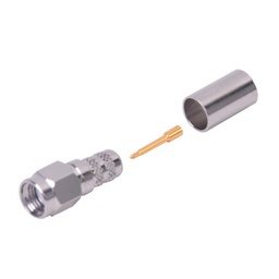 [RSA-3000-X] Conector SMA Macho de Anillo Plegable para Cables LMR-240, RG-8/X, 9258, Niquel/Oro/Teflón. | RSA-3000-X