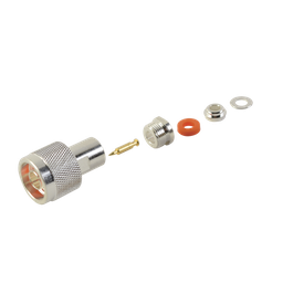 [RFN-1000-1S] Conector N Macho de Rosca para RG-58/U, RG-142/U, Plata/ Oro/ Teflón. | RFN-1000-1S