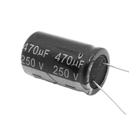[0470M0250V] Capacitor Electrolítico de Aluminio, Radial de 470 µFd, 250 Vcc, 105 °C, 25 x 40 mm. | 0470M0250V