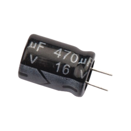 [0470M0016V] Capacitor Electrolítico de Aluminio, Radial de 470 µFd, 16 Vcc, 105 °C, 8.0 x 11 mm. | 0470M0016V