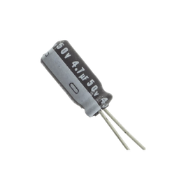 [CE4.7/50V] Capacitor Electrolítico de Aluminio, Radial de 4.7 µFd, 50 Vcc, 105 °C, 5 x 11.7 mm. | CE4.7/50V