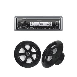 [KE/1613MRB] Kit de estéreo con Bluetooth KMR-M332BT | más Par de bocinas KFC-1613MRB | KE/1613MRB
