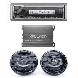 [KEA4/1653MRB] Kit de estéreo con Bluetooth KMR-M332BT | Amplificador KAC-M1814  | más Par de bocinas KFC-1653MRB | KEA4/1653MRB