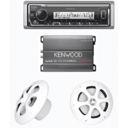 [KEA4/1613MRW] Kit de estereo con Bluetooth KMR-M332BT | Amplificador KAC-M1814  | mas Par de bocinas KFC-1613MRW | KEA4/1613MRW