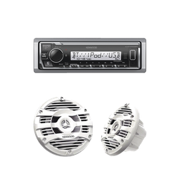 [KE/1653MRW] Kit de estéreo con Bluetooth KMR-M332BT | más Par de bocinas KFC-1653MRW | KE/1653MRW