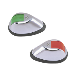 [0254-M00-DP1] Set de Luces de Navegación Verticales en Carcasa Cromada en Color Rojo/Verde para Embarcaciones a Motor de Hasta 20 Metros | 0254-M00-DP1