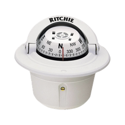 [F-50W] Brújula serie Explorer en color blanco, con iluminación nocturna color verde. | F-50W