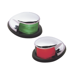 [0228-DP0-CHR] Set de Luces Laterales de Montaje Horizontal con Carcasa Cromada para Embarcaciones a Motor de Menos de 20 Metros | 0228-DP0-CHR