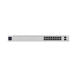 [USW-16-POE] UniFi Switch USW-16-POE Gen2, Capa 2 de 16 puertos (8 puertos PoE 802.3af/at + 8 puertos Gigabit) + 2 puertos 1G SFP, 42W, pantalla informativa | USW-16-POE