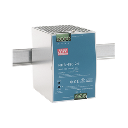 [NDR48024] Fuente de Poder Industrial de 480W, salida 24 Vcc, para montaje en Riel Din | NDR48024