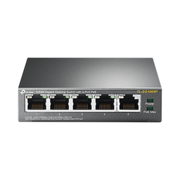 [TL-SG1005P] Switch Escritorio No Administrable de 5 puertos 10/100/1000 Mbps / Con 4 puertos PoE 802.3af/at de hasta 65 W / PoE Extendido hasta 250 metros | TL-SG1005P
