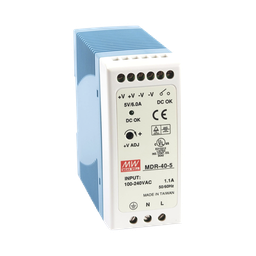 [MDR-40-5] Fuente de poder Industrial Riel Din 5Vcc, 40W | MDR-40-5