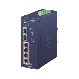 [IGS-624HPT] Switch PoE Industrial No Administrable de 4 Puertos PoE 10/100/1000T 802.3at, 2 Puertos SFP 10/1000X | IGS-624HPT