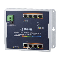 [WGS-4215-8P2S] Switch Industrial PoE Administrable de Pared Capa 2, 8 Puertos Gigabit PoE 802.3at y 2 Puertos 100/1000X SFP | WGS-4215-8P2S