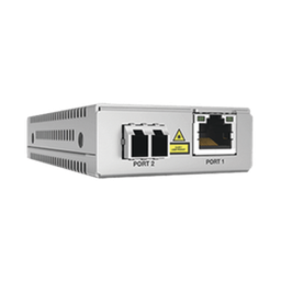 [AT-MMC2000/LC-960] Convertidor de medios Gigabit Ethernet a fibra óptica, conector LC, multimodo (MMF), distancia de 220 hasta 500 m, con fuente de alimentación multi-región | AT-MMC2000/LC-960