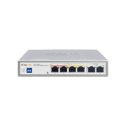 [WI-PCES206] Switch PoE / Administración en la nube / Con 4 puertos 10/100 Mbsp PoE af/at / 2 Puertos Uplink 10/100 MBPS /  Presupuesto 60 W / PoE hasta 250 metros / Soporta protocolo ONVIF | WI-PCES206
