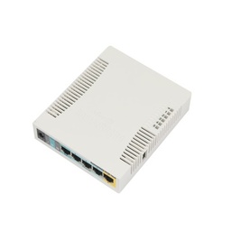 [RB951UI-2HND] RouterBoard, 5 Puertos Fast, 1 Puerto USB, WiFi 2.4 GHz 802.11 b/g/n, Gran Cobertura con Antena 2.5 dbi, hasta 1 Watt de Potencia | RB951UI-2HND