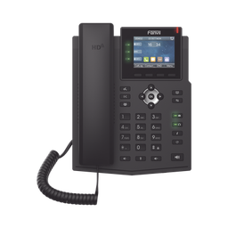 [X3U] Teléfono IP Empresarial con Estándares Europeos, 6 lineas SIP con pantalla LCD a color, puertos Gigabit, IPv6, Opus y conferencia de 3 vías, PoE/DC | X3U