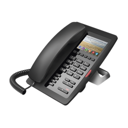 [H5] (H5 Color Negro) Teléfono IP Hotelero de gama alta, pantalla LCD de 3.5 pulgadas a color, 6 teclas programables para servicio rápido (Hotline), PoE | H5