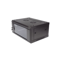 [DS-XS6404-S/B] Gabinete para Montaje en Pared - Piso / Puerta de Cristal Templado / Cuerpo Fijo / 4 Unidades de Rack / 19" / Fabricado en Acero | DS-XS6404-S/B