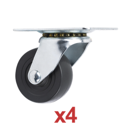 [ROD42.5] Kit de 4 Ruedas Locas para Racks y Gabinetes (Ver Compatibilidad). | ROD42.5