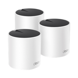 [DECOX55-3PACK] Kit 3 Routers Inalámbricos MESH Interior para Hogar / Doble Banda Wi-Fi 6 AX3000 Mbps / 3 Puerto Gigabit WAN/LAN / 2 Antenas Internas / Administración Mediante la App Deco (iOS, Android) / Protección HomeShield | DECOX55-3PACK