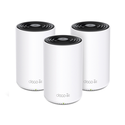 [DECOXE75-3PACK] Kit 3 Routers Inalámbricos MESH Interior para Hogar / Doble Banda Wi-Fi 6E AX5400 Mbps / 3 Puerto Gigabit WAN/LAN / 4 Antenas Internas / Administración Mediante la App Deco (iOS, Android) / Protección HomeShield | DECOXE75-3PACK