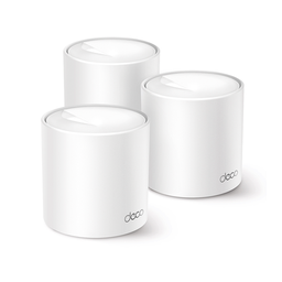 [DECOX10-3PACK] Kit 3 Routers Inalámbricos MESH Interior para Hogar / Doble Banda Wi-Fi 6 AX1500 Mbps / 2 Puerto Gigabit WAN/LAN / 2 Antenas Internas / Administración Mediante la App Deco (iOS, Android) / Protección HomeShield | DECOX10-3PACK
