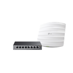 [EAP-STARTER-KIT-245PE] Kit de access point EAP245 y switch PoE TL-SG108PE, doble banda AC, hasta 1750 Mbps, 1 puerto Gigabit | EAP-STARTER-KIT-245PE