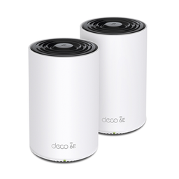 [DECOXE75-2PACK] Kit 2 Routers Inalámbricos MESH Interior para Hogar / Doble Banda Wi-Fi 6E AX5400 Mbps / 3 Puerto Gigabit WAN/LAN / 4 Antenas Internas / Administración Mediante la App Deco (iOS, Android) / Protección HomeShield | DECOXE75-2PACK