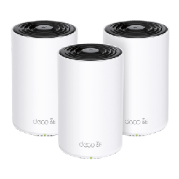 [DECO-XE75PRO-3PACK] Router Inalámbrico MESH Interior para Hogar / Doble Banda Wi-Fi 6E AX5400 Mbps / 3 Puerto Gigabit WAN/LAN / 4 Antenas Internas / Administración Mediante la App Deco (iOS, Android) / Protección HomeShield | DECO-XE75PRO-3PACK