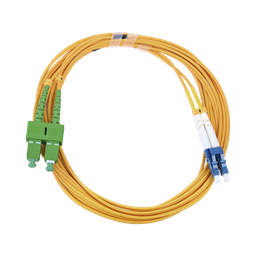 [LP-FO-D-LCU-SCA-03] Jumper de Fibra Óptica Monomodo 9/125 LC/UPC-SC/APC, PVC, 2.0 mm, Dúplex, Amarillo, 3 Metros (9.84 Pies) | LP-FO-D-LCU-SCA-03
