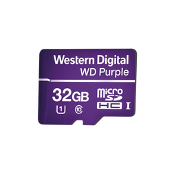 [WD32MSD] Memoria microSD de 32GB PURPLE, Especializada Para Videovigilancia, 10 VECES MAYOR DURACIÓN, 3 AÑOS DE GARANTIA | WD32MSD