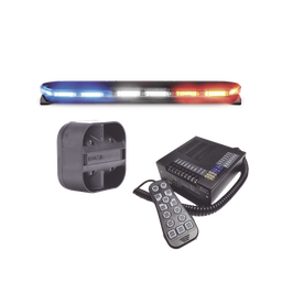 [16TR47KIT300] Kit de Sirena, Bocina y Torreta de 47", Serie 16 con 300 LEDs, Dual Color, Frente: Rojo/Blanco, Azul/Blanco, Trasero: Rojo/Ámbar, Azul/Ámbar | 16TR47KIT300