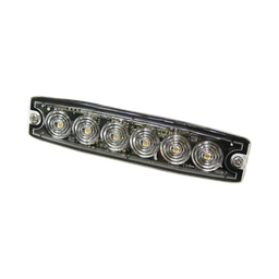 [SPL6A] Luz Auxiliar de 6 LED, ámbar, SAE Clase I, lente transparente | SPL6A